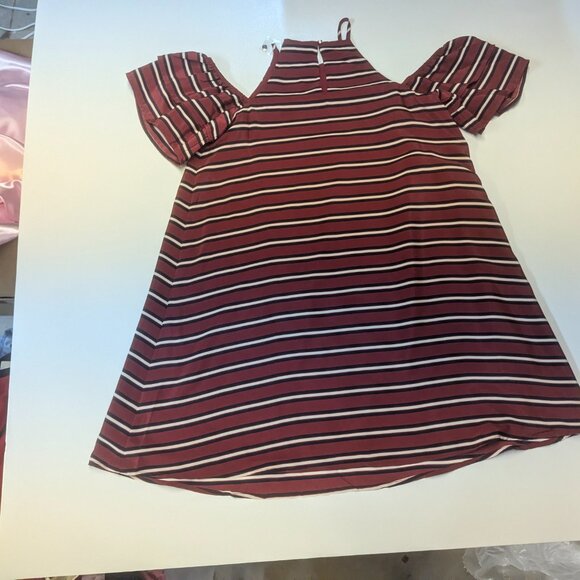 NWT Sugar Lips Cold-Shoulder Dress Size XS Striped - Picture 15 of 15